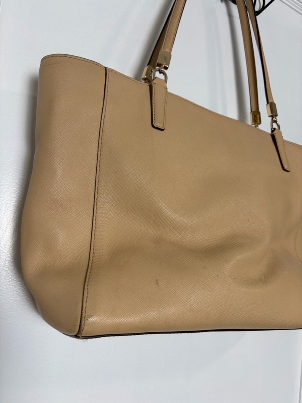 Coach Madison Tan Beige Leather Zip Top Tote Bag 29002 - Picture 7 of 16